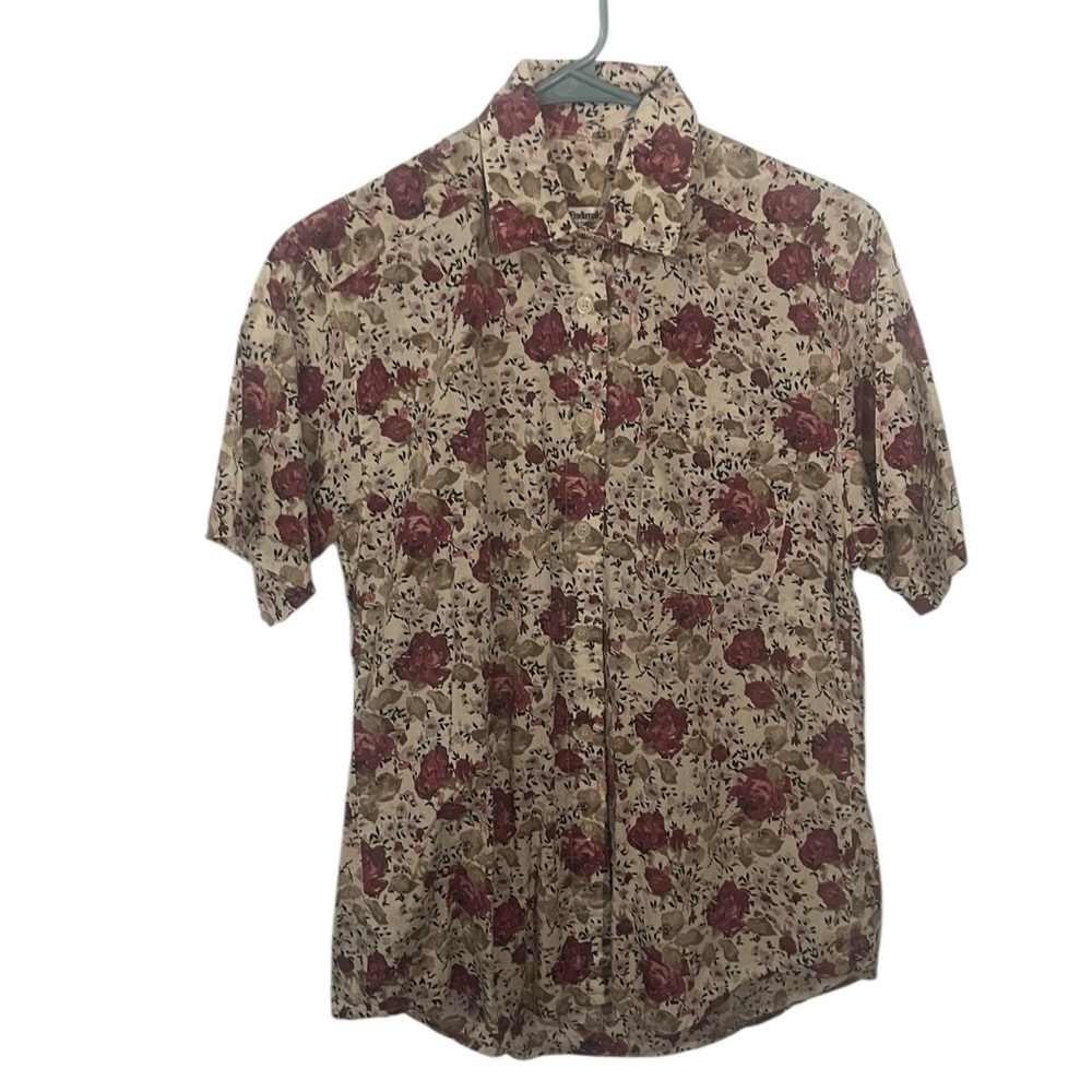 liberty of london tilley endurables vintage floral white pink button up small